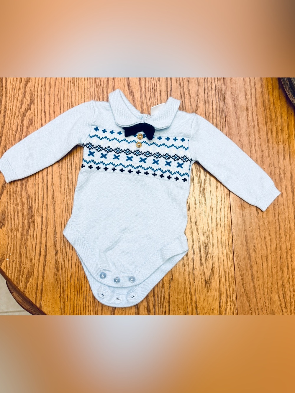 Little Gent baby boy knit long-sleeve bodysuit